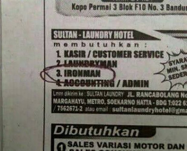 Lowongan pekerjaan unik